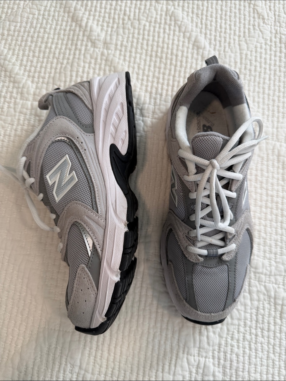 New Balance women’s 530 Gray and White Walking Sneakers